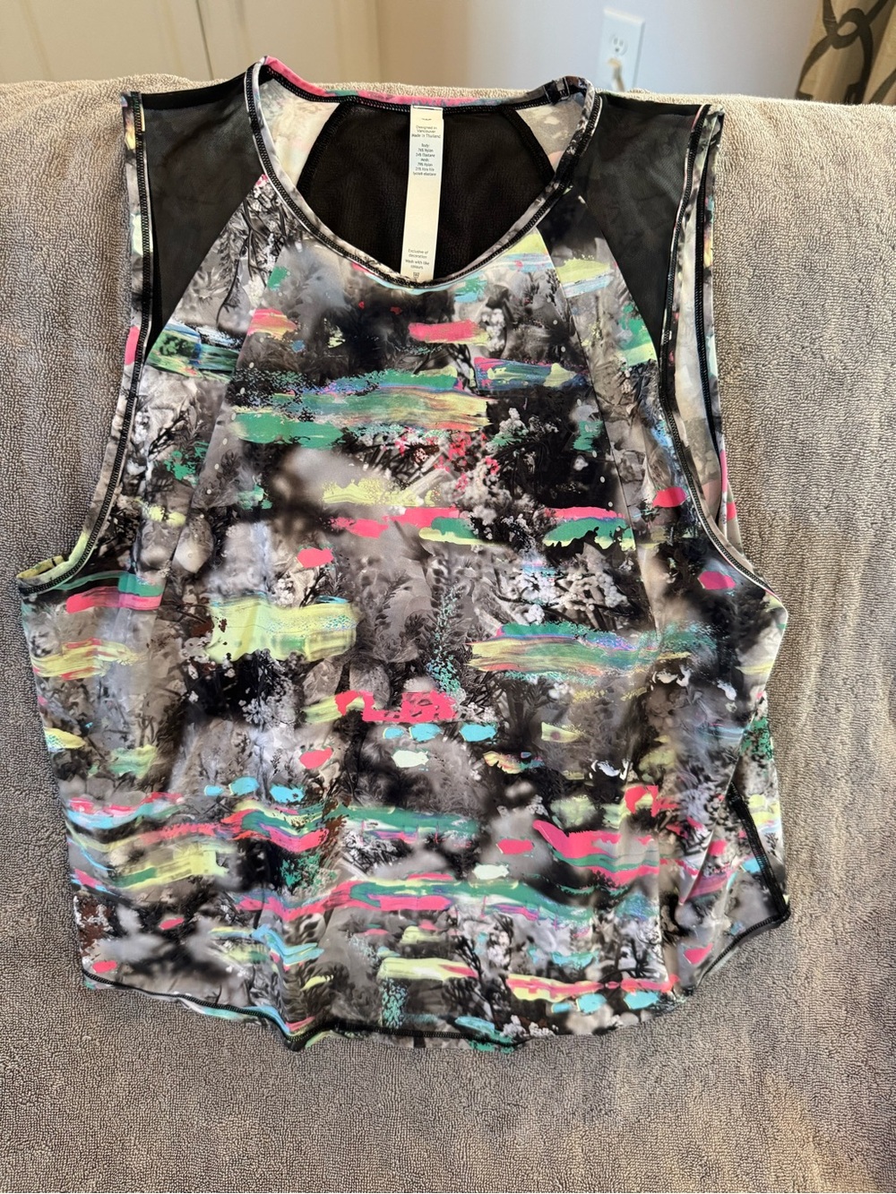 lululemon athletica Multicolor Abstract Mesh-Back Tank Top with Black Accents